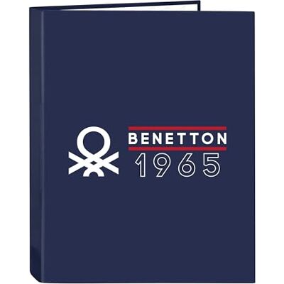 safta Benetton Varsity Ordner met bladeren, 4 ringen, ideaal voor kinderen van verschillende leeftijden, comfortabel en veelzijdig, kwaliteit en sterkte, 26,5 x 33 cm, marineblauw/grijs, safta Benetton Varsity Ordner met bladeren, 4 ringen, ideaal voor kinderen van verschillende leeftijden, comfortabel en veelzijdig, kwaliteit en sterkte, 26,5 x 33 cm, marineblauw/grijs,