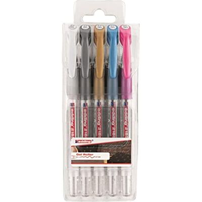 Edding 2185 Gel rollerball – goud, zilver, wit, metallic, roze metallic – 5-0,7 mm – gelpen om te schrijven, tekenen, voor mandala's, bullet journals – gelroller, rollerbalpen Edding 2185 Gel rollerball – goud, zilver, wit, metallic, roze metallic – 5-0,7 mm – gelpen om te schrijven, tekenen, voor mandala's, bullet journals – gelroller, rollerbalpen