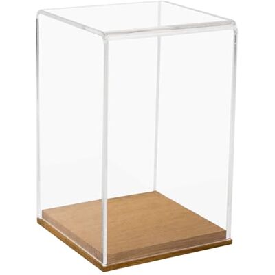 HMF 46881 vitrine van acryl met houten sokkel voor figuren, 14 x 14 x 22 cm, transparant HMF 46881 vitrine van acryl met houten sokkel voor figuren, 14 x 14 x 22 cm, transparant