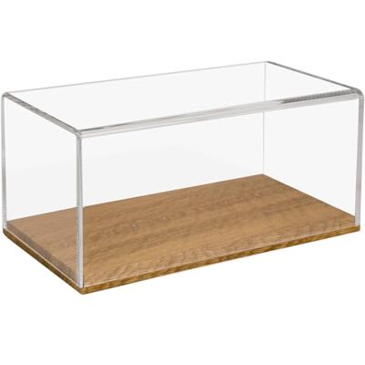 HMF 46873 vitrine van acryl met houten sokkel voor miniatuurautomodellen, 30 x 15 x 14 cm, transparant HMF 46873 vitrine van acryl met houten sokkel voor miniatuurautomodellen, 30 x 15 x 14 cm, transparant