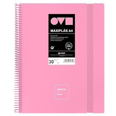 Grafoplás Grafoplas A4 kunststof insteekmap, 30 transparante hoesjes, harde kaft van polyfoam, duurzaam en ultralicht, roze, spiraal, pvc, ideaal voor documenten Grafoplás Grafoplas A4 kunststof insteekmap, 30 transparante hoesjes, harde kaft van polyfoam, duurzaam en ultralicht, roze, spiraal, pvc, ideaal voor documenten