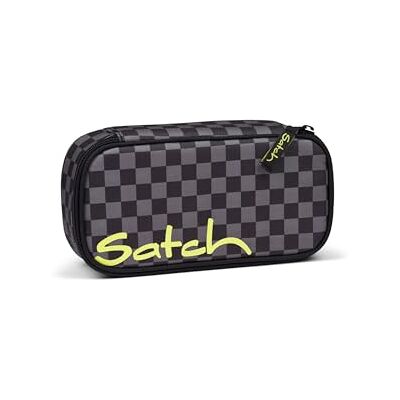 Satch Extra groot etui met scheidingsvak, vak met ritssluiting, penhouder, hoek, venster voor schema, dark skate zwart, eenheidsmaat, modern Satch Extra groot etui met scheidingsvak, vak met ritssluiting, penhouder, hoek, venster voor schema, dark skate zwart, eenheidsmaat, modern