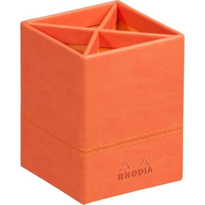 Rhodia 318914C – pennenkoker, 8 x 8 x 11 cm, oranje – buitenmateriaal van kunstleer – collectie Home Office rama – organisatie voor kantoor en opslag design Rhodia 318914C – pennenkoker, 8 x 8 x 11 cm, oranje – buitenmateriaal van kunstleer – collectie Home Office rama – organisatie voor kantoor en opslag design