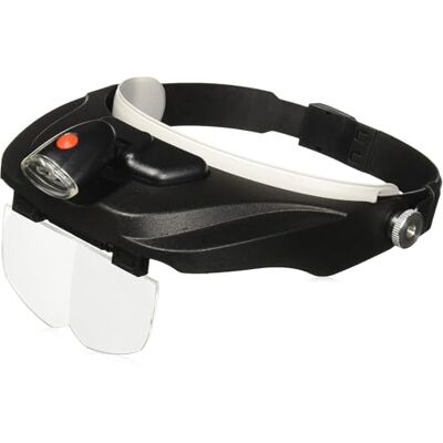 Carson MagniVisor Deluxe hoofdband uit de PRO serie met LED-verlichtingsfunctie en vier vervanglenzen (CP-60) Carson MagniVisor Deluxe hoofdband uit de PRO serie met LED-verlichtingsfunctie en vier vervanglenzen (CP-60)