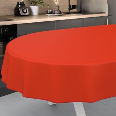 ANRO Afwasbaar tafelzeil, tuintafelkleed, voor binnen en buiten, ovaal, met zoom, rood, 200 x 140 cm ANRO Afwasbaar tafelzeil, tuintafelkleed, voor binnen en buiten, ovaal, met zoom, rood, 200 x 140 cm