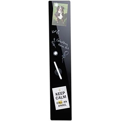 Relaxdays Magneetbord, beschrijfbaar, incl. 3 magneten & stift, afwasbaar, frameloos, magneetbord glas, 15x80 cm, zwart Relaxdays Magneetbord, beschrijfbaar, incl. 3 magneten & stift, afwasbaar, frameloos, magneetbord glas, 15x80 cm, zwart