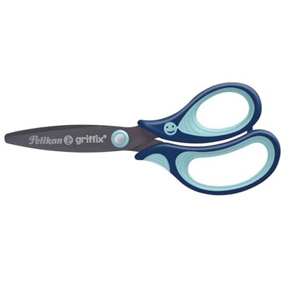 Pelikan Griffix 819145 schoolschaar voor rechtshandigen, rond, met rond lemmet en ergonomische gripzone, blauw Pelikan Griffix 819145 schoolschaar voor rechtshandigen, rond, met rond lemmet en ergonomische gripzone, blauw