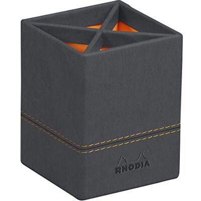 Rhodia 194525C – pennenkoker van titanium, 8 x 8 x 11 cm, oranje – buiten van kunstleer – Home Office rama – organisatie voor kantoor en opslag design Rhodia 194525C – pennenkoker van titanium, 8 x 8 x 11 cm, oranje – buiten van kunstleer – Home Office rama – organisatie voor kantoor en opslag design