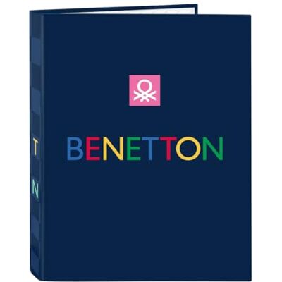 safta Benetton DAMERO Ordner met 4 ringen, ideaal voor kinderen van verschillende leeftijden, comfortabel en veelzijdig, kwaliteit en sterkte, 26,5 x 33 cm, marineblauw, M, casual, Navy Blauw, safta Benetton DAMERO Ordner met 4 ringen, ideaal voor kinderen van verschillende leeftijden, comfortabel en veelzijdig, kwaliteit en sterkte, 26,5 x 33 cm, marineblauw, M, casual, Navy Blauw,
