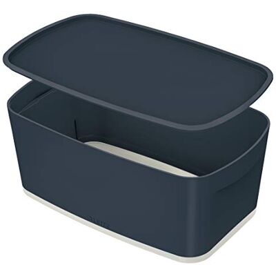 Leitz MyBox Cosy 52630089 Kleine opbergdoos met deksel, veloursgrijs, donkergrijs Leitz MyBox Cosy 52630089 Kleine opbergdoos met deksel, veloursgrijs, donkergrijs