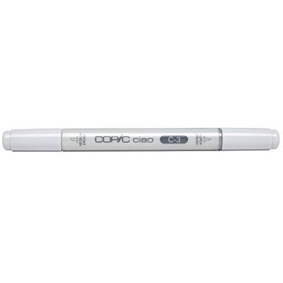Copic Ciao C-3, Cool Gray No. 3, Twin Marker met medium punt en penseelpunt Copic Ciao C-3, Cool Gray No. 3, Twin Marker met medium punt en penseelpunt