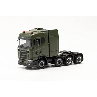 Herpa Model Scania CS 20 ND Tractor voor zwaar transport "Bundeswehr", miniatuur op schaal 1:87, verzamelstuk, Made in Germany, kunststof Herpa Model Scania CS 20 ND Tractor voor zwaar transport "Bundeswehr", miniatuur op schaal 1:87, verzamelstuk, Made in Germany, kunststof