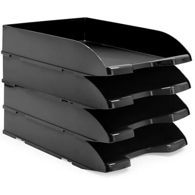Waytex Postmand, A4, kunststof, ondoorzichtig, zwart, 4 stuks Waytex Postmand, A4, kunststof, ondoorzichtig, zwart, 4 stuks