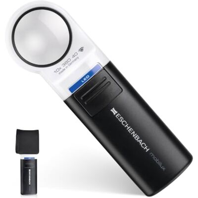 Eschenbach Mobiel optisch led-vergrootglas met ledverlichting en 10x vergroting, lensgrootte 35 mm, Made in Germany Eschenbach Mobiel optisch led-vergrootglas met ledverlichting en 10x vergroting, lensgrootte 35 mm, Made in Germany