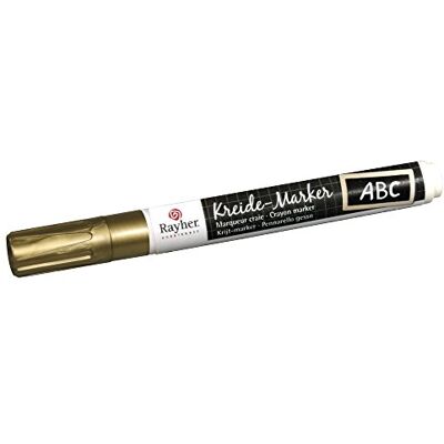 Rayher Hobby 38830620 krijtmarker met wigpunt, 2-6 mm, goud glanzend Rayher Hobby 38830620 krijtmarker met wigpunt, 2-6 mm, goud glanzend