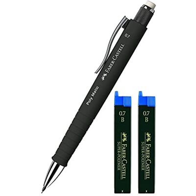 Faber-Castell 133353 Poly Matic vulpotlood, 0,7 mm (zwart + reservevullingen) Faber-Castell 133353 Poly Matic vulpotlood, 0,7 mm (zwart + reservevullingen)