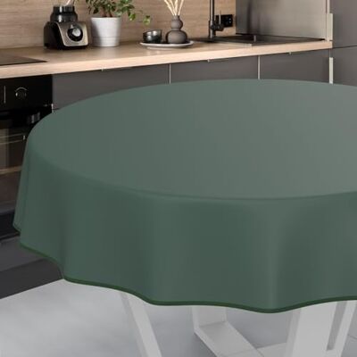 ANRO Afwasbaar tafelzeil, tuintafelkleed, voor binnen en buiten, rond, 140 cm, met zoom, dennengroen ANRO Afwasbaar tafelzeil, tuintafelkleed, voor binnen en buiten, rond, 140 cm, met zoom, dennengroen
