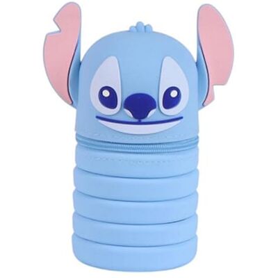 CARTOON Tombolino Disney rekbare siliconen etui met driedimensionaal karakter houder kleurpotloden schrijfwaren 19 cm, STITCH 1, Toilettas CARTOON Tombolino Disney rekbare siliconen etui met driedimensionaal karakter houder kleurpotloden schrijfwaren 19 cm, STITCH 1, Toilettas