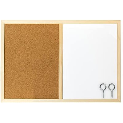 Idena 568016 prikbord met houten frame, incl. 2 schroeven, geschikt voor wandmontage, afmetingen ca. 40 x 60 cm, ideaal als decoratie en voor de werkplek Idena 568016 prikbord met houten frame, incl. 2 schroeven, geschikt voor wandmontage, afmetingen ca. 40 x 60 cm, ideaal als decoratie en voor de werkplek