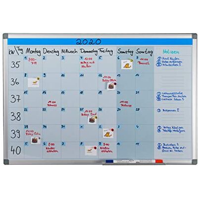 Relaxdays Plank, weekorganizer, uitwisbaar, magnetisch, organisatiebord, magnetisch, 60 x 90 cm, wit Relaxdays Plank, weekorganizer, uitwisbaar, magnetisch, organisatiebord, magnetisch, 60 x 90 cm, wit