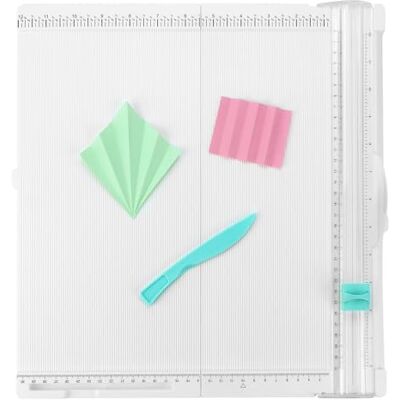QWORK ® Papiersnijder 35 x 36 cm, briefopener met vouwfunctie, koord voor scrapbooking en ansichtkaarten QWORK ® Papiersnijder 35 x 36 cm, briefopener met vouwfunctie, koord voor scrapbooking en ansichtkaarten