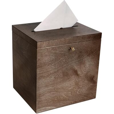 Creative Houten doos voor enveloppen, donkerbruin, 29 x 25 x 30 cm, met deksel en sleutel, doos voor speciale gelegenheden, urn verjaardag, bruiloft, herinneringsdoos, letterkaarten Creative Houten doos voor enveloppen, donkerbruin, 29 x 25 x 30 cm, met deksel en sleutel, doos voor speciale gelegenheden, urn verjaardag, bruiloft, herinneringsdoos, letterkaarten