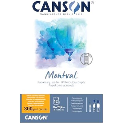 Canson Montval Aquarelpapier, fijne korrel, 300 g/m², blad, 16 x 28,4 cm, natuurlijk wit Canson Montval Aquarelpapier, fijne korrel, 300 g/m², blad, 16 x 28,4 cm, natuurlijk wit