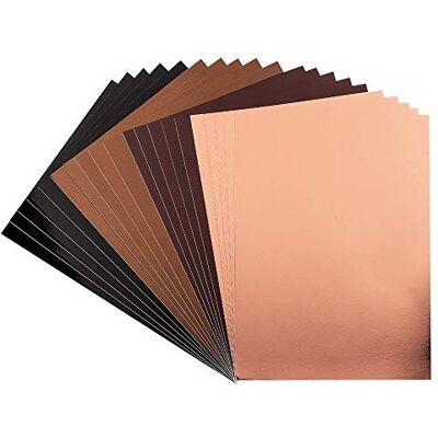 Ideen mit Herz 20 vellen spiegelkarton metallic papier DIN A4 200 g/m² (bruin, taupe, zwart, licht koper zelfklevend) Ideen mit Herz 20 vellen spiegelkarton metallic papier DIN A4 200 g/m² (bruin, taupe, zwart, licht koper zelfklevend)