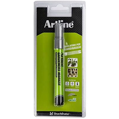 Osama Artline Special Purpose Zilverkleurige permanente markeerstift voor tuinieren, 2,3 mm brede punt, waterdicht, kunststof, hout en bladeren, permanente markeerstiften Osama Artline Special Purpose Zilverkleurige permanente markeerstift voor tuinieren, 2,3 mm brede punt, waterdicht, kunststof, hout en bladeren, permanente markeerstiften