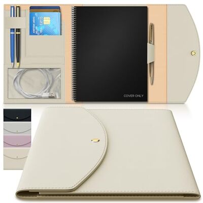 Note Wrap Luxe slanke opberghoes, compatibel met Rocketbook, dagboek, planner, A5-formaat voor notitieboek van 15,2 x 22,6 cm, zachte veganistische lederen omslag voor Core, Panda, Beige, Formeel Note Wrap Luxe slanke opberghoes, compatibel met Rocketbook, dagboek, planner, A5-formaat voor notitieboek van 15,2 x 22,6 cm, zachte veganistische lederen omslag voor Core, Panda, Beige, Formeel