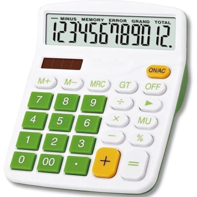 Mengshen Standaard rekenmachine, grote rekenmachine, zonne-batterij, dubbele voeding, 12 cijfers, lcd-display, financiële rekenmachine voor kantoor/huis/school Mengshen Standaard rekenmachine, grote rekenmachine, zonne-batterij, dubbele voeding, 12 cijfers, lcd-display, financiële rekenmachine voor kantoor/huis/school