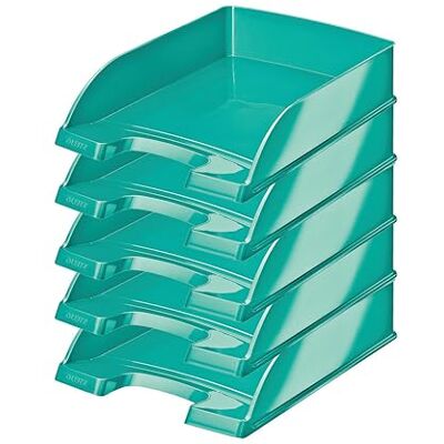 Leitz Briefmand, A4, 5-pack, ijsblauw, WOW-serie, 52263051 Leitz Briefmand, A4, 5-pack, ijsblauw, WOW-serie, 52263051