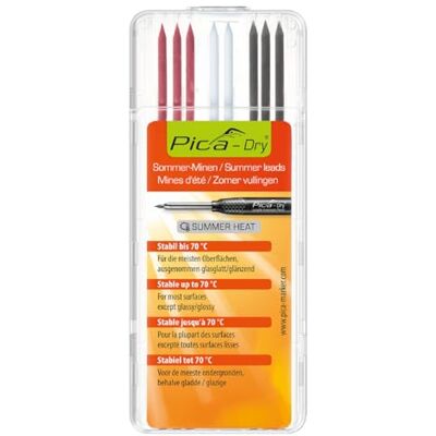 Pica 4070, set van 8 speciale reservevullingen voor Dry 3030, zomervulling, waterbestendig, stabiel tot 70 °C Pica 4070, set van 8 speciale reservevullingen voor Dry 3030, zomervulling, waterbestendig, stabiel tot 70 °C