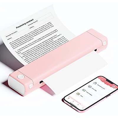 Phomemo M08F A4 draagbare thermische printer, draadloos, bluetooth, inktvrije thermische printer voor smartphone en pc, ondersteunt A4 thermisch papier 210 x 297 mm, roze Phomemo M08F A4 draagbare thermische printer, draadloos, bluetooth, inktvrije thermische printer voor smartphone en pc, ondersteunt A4 thermisch papier 210 x 297 mm, roze