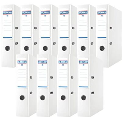 DONAU 10 stuks hoogwaardige brede mappen, A4-7,5 cm, wit, PP-kunststof hoes, karton, sleufmap, kantoormap, ringband, groen DONAU 10 stuks hoogwaardige brede mappen, A4-7,5 cm, wit, PP-kunststof hoes, karton, sleufmap, kantoormap, ringband, groen