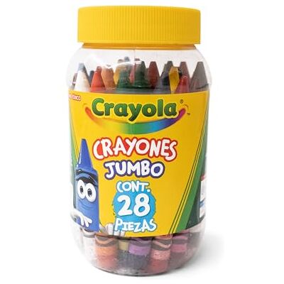 CRAYOLA 28 vetpotloden in hersluitbare pot, verschillende kleuren, voor school en vrije tijd, 52-3037 CRAYOLA 28 vetpotloden in hersluitbare pot, verschillende kleuren, voor school en vrije tijd, 52-3037