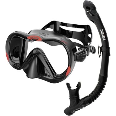 SEAC Bis Boss Dry Siliconen duikset met duikmasker en snorkel met Dry Top-systeem en ontluchtingsventiel SEAC Bis Boss Dry Siliconen duikset met duikmasker en snorkel met Dry Top-systeem en ontluchtingsventiel