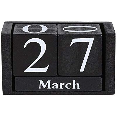 Garosa GLOGLOW Houten Blokkalender Klassieke Houten Kalender Elegante Houten Bureaustijl Blok Home Office Decoratie Vriendengeschenken (Zwart) Garosa GLOGLOW Houten Blokkalender Klassieke Houten Kalender Elegante Houten Bureaustijl Blok Home Office Decoratie Vriendengeschenken (Zwart)