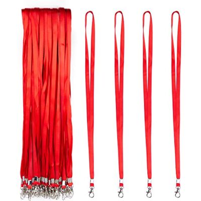 IBOO Extiff Set van halskoord met metalen clip Nekkoord voor ID-kaarthouder (rood, 100) 100 IBOO Extiff Set van halskoord met metalen clip Nekkoord voor ID-kaarthouder (rood, 100) 100