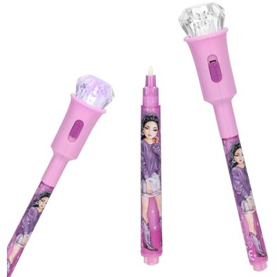 Depesche TOPModel 13181 Geheime pen roze, met modelpatroon, onzichtbare inkt en diamantstempel met UV-licht, batterijen inbegrepen Depesche TOPModel 13181 Geheime pen roze, met modelpatroon, onzichtbare inkt en diamantstempel met UV-licht, batterijen inbegrepen