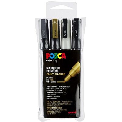 uni-ball POSCA Set van 4 PC3M Markers GSW tas uni-ball POSCA Set van 4 PC3M Markers GSW tas