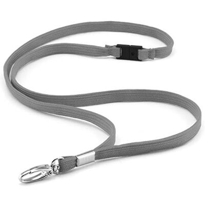 CKB LTD Premium Lanyards Sleutelkoord met draaibare metalen clip voor ID-kaarthouder Uni, grijs. Paquet de 100 CKB LTD Premium Lanyards Sleutelkoord met draaibare metalen clip voor ID-kaarthouder Uni, grijs. Paquet de 100
