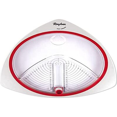 Rayher 89770000 Kunststof cirkelsnijder, 3 reservemesjes, wit/rood Rayher 89770000 Kunststof cirkelsnijder, 3 reservemesjes, wit/rood