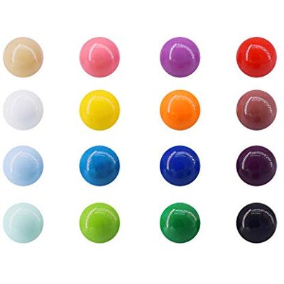 Magnetpro 16 mm sferische whiteboard-magneten, 16 stuks magnetische kunststof magneten, kegelmagneten, koelkastmagneten voor magneetbord, whiteboard, prikbord Magnetpro 16 mm sferische whiteboard-magneten, 16 stuks magnetische kunststof magneten, kegelmagneten, koelkastmagneten voor magneetbord, whiteboard, prikbord