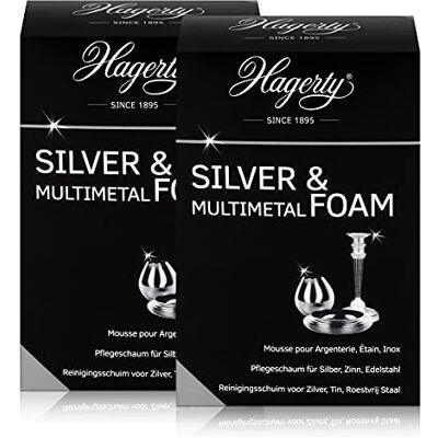 Hagerty Silver & Multimetal Foam 2 stuks schuimstof voor zilverwerk, tin, roestvrij staal, 185 g Hagerty Silver & Multimetal Foam 2 stuks schuimstof voor zilverwerk, tin, roestvrij staal, 185 g