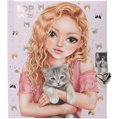 Depesche TOPModel Kitty and Doggy 13569 dagboek met hartslot en sleutel, paars boek, met sjabloon, kattenmotief, 192 gelinieerde pagina's Depesche TOPModel Kitty and Doggy 13569 dagboek met hartslot en sleutel, paars boek, met sjabloon, kattenmotief, 192 gelinieerde pagina's