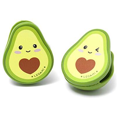 Legami Set van 4 clips voor het sluiten van verpakkingen, 4,3 x 5,5 cm, avocado thema Legami Set van 4 clips voor het sluiten van verpakkingen, 4,3 x 5,5 cm, avocado thema