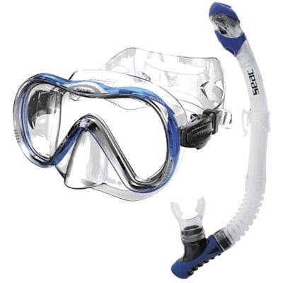 SEAC Bis Boss Dry Siliconen duikset met duikmasker en snorkel met Dry Top-systeem en ontluchtingsventiel SEAC Bis Boss Dry Siliconen duikset met duikmasker en snorkel met Dry Top-systeem en ontluchtingsventiel