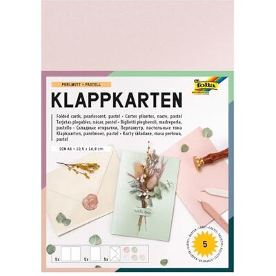 Folia 179591 parelmoer dubbele kaarten 10,5 x 15 cm 250 g/m² pastelverpakking, ideaal voor uitnodigingen, felicitaties of wenskaarten Folia 179591 parelmoer dubbele kaarten 10,5 x 15 cm 250 g/m² pastelverpakking, ideaal voor uitnodigingen, felicitaties of wenskaarten