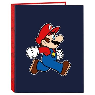 safta Super Mario TRICK Ordner met 4 ringen, ideaal voor kinderen van verschillende leeftijden, comfortabel en veelzijdig, kwaliteit en stevigheid, 26,5 x 33 cm, donkerblauw/rood, M, casual safta Super Mario TRICK Ordner met 4 ringen, ideaal voor kinderen van verschillende leeftijden, comfortabel en veelzijdig, kwaliteit en stevigheid, 26,5 x 33 cm, donkerblauw/rood, M, casual